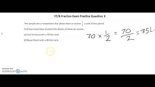 Y78 Fraction Exam Practice Question 3