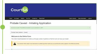 CourtSA - Probate Caveat Application Form Clickthrough screenshot 2