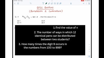 BPSC previous year solved questions on Permutations & Combinations | digit 9 occurs  from 100 to 999