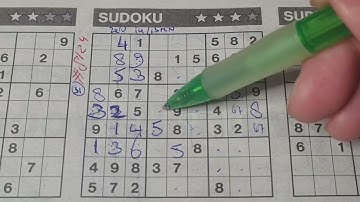 (#8124) Monday. Three Stars Sudoku puzzle. Bonus Extra edition. 03-04-2024 Extra part 1 of 4