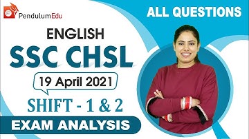 SSC CHSL 19 April Exam Analysis | SSC CHSL Questions Asked | SSC CHSL Exam Review 19 April English