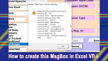 How to create this MsgBox in Excel VBA | Part 10 | Excel VBA Tutorial
