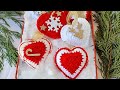 Crochet Christmas Hearts! Free Easy Pattern for beginners!!