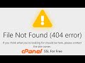 File not found 404 error ssl for free verification solved