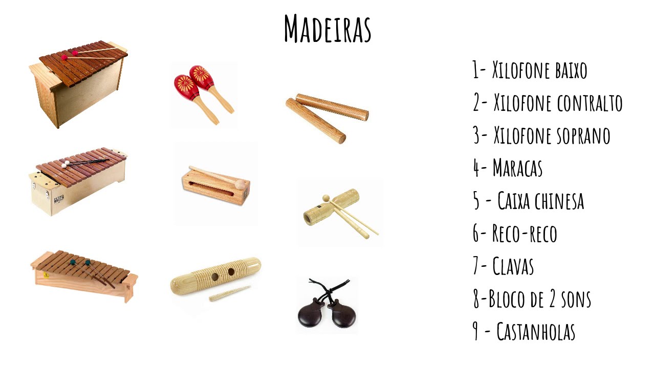 Instrumentos Orff - Família das Madeiras - Áudio do manual 100%música - 5º Ano