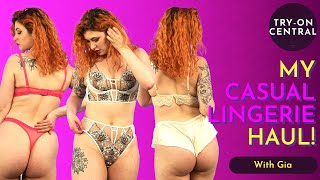 Gia | Casual Thong Lingerie Try On Haul | Lace & Thong Loungewear Haul