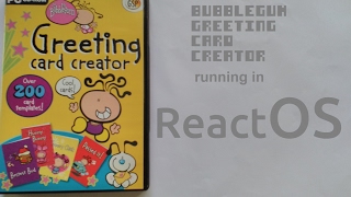 Bubblegum Greeting Card Creator running in ReactOS