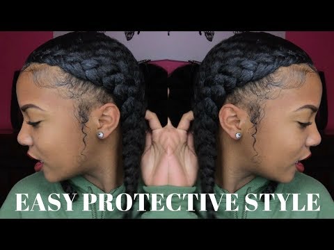 my-favorite-protective-style-|-2-braids-😍