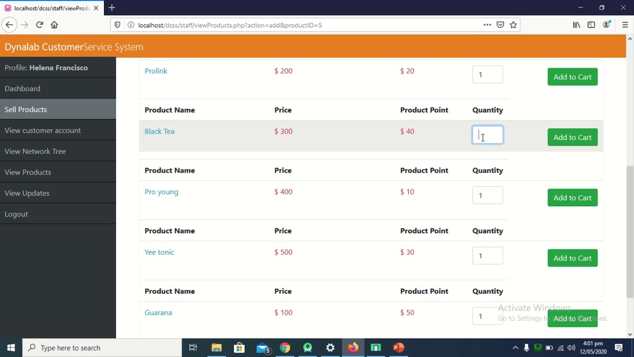 Dynalab Customer Service System Screen-cast