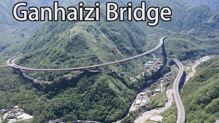 Aerial China:The high-speed Qianhaizi Double Helix Bridge on the cloud in China!中國雲端上的高速之乾海子雙螺旋特大橋！