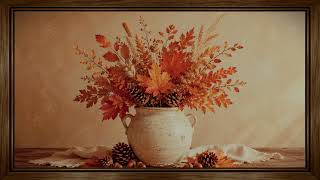 Silent Frame TV Art | Fall Foliage | Autumn Display | Vase with Leaves
