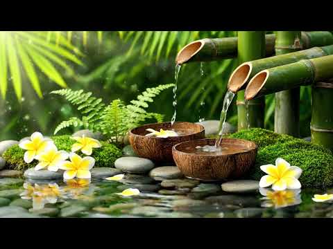 Relaxing Music for Healing + Bamboo Water Sounds 🌿 Relieves depression and tension & Nature Sounds