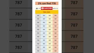 Can You Spot the Number 778 in Just 5 Seconds?