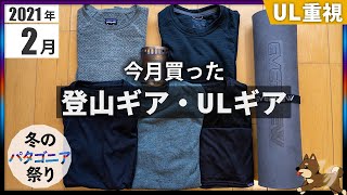 【月刊】2021年2月に買った「登山ギア・ULギア」。今月はパタゴニア祭り！