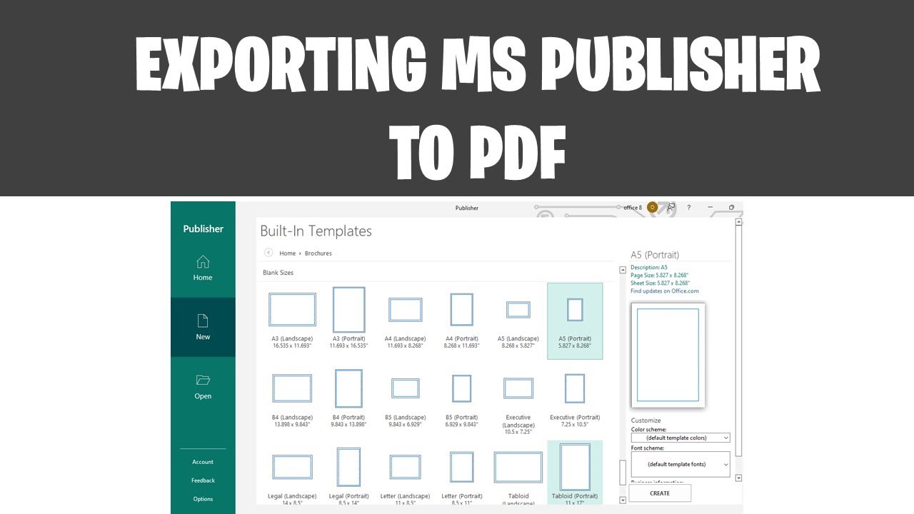 Exporting MS Publisher file into PDF - YouTube