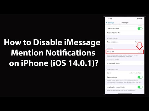 How to Disable iMessage Mention Notifications on iPhone (iOS 14.0.1)?
