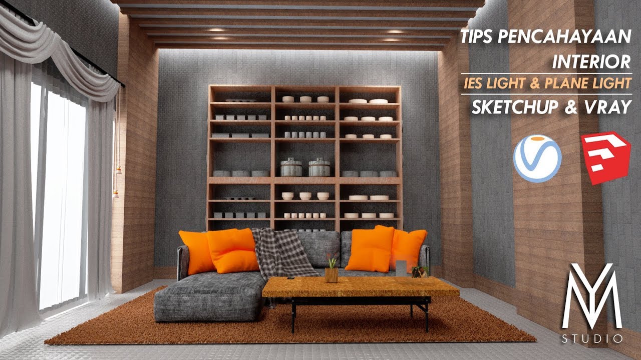 Tips Pencahayaan Interior IES Light Plane Light Sketchup Vray