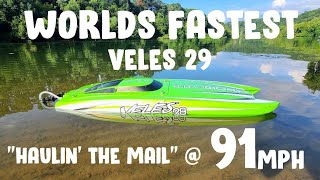Worlds Fastest ProBoat Veles 29 @ 91mph!! 😲 Prop by dasboata 🚀