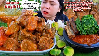 EATING, SPICY CURRY, CHICKEN LIVER AND GIGGLES, FAT CHILI, LALAPAN, RAW OLD JENGKOL, SAMBAL