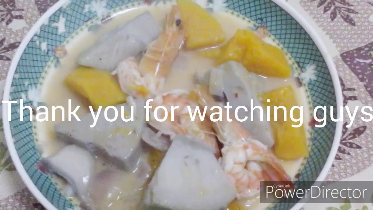 Filipino food - GINATAANG LANGKA AT KALBASA NA MAY HIPON - YouTube