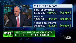 Stocks rally at market open after inflation rose less than expected in October