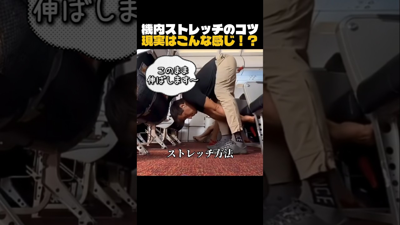 機内ストレッチのコツ ✈️ 現実はこんな感じ！？ #travel