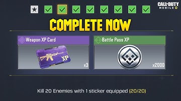 KILL 20 ENEMIES WITH 1(one) STICKER EQUIPPED | HOW TO EQUIP STICKER COD MOBILE SEAOSONAL EVENT TASK