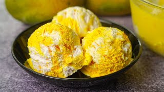 Mango Marbel Ice Cream Without Mixer | Creamy Mango Ice Cream Recipe At Home | Yummy