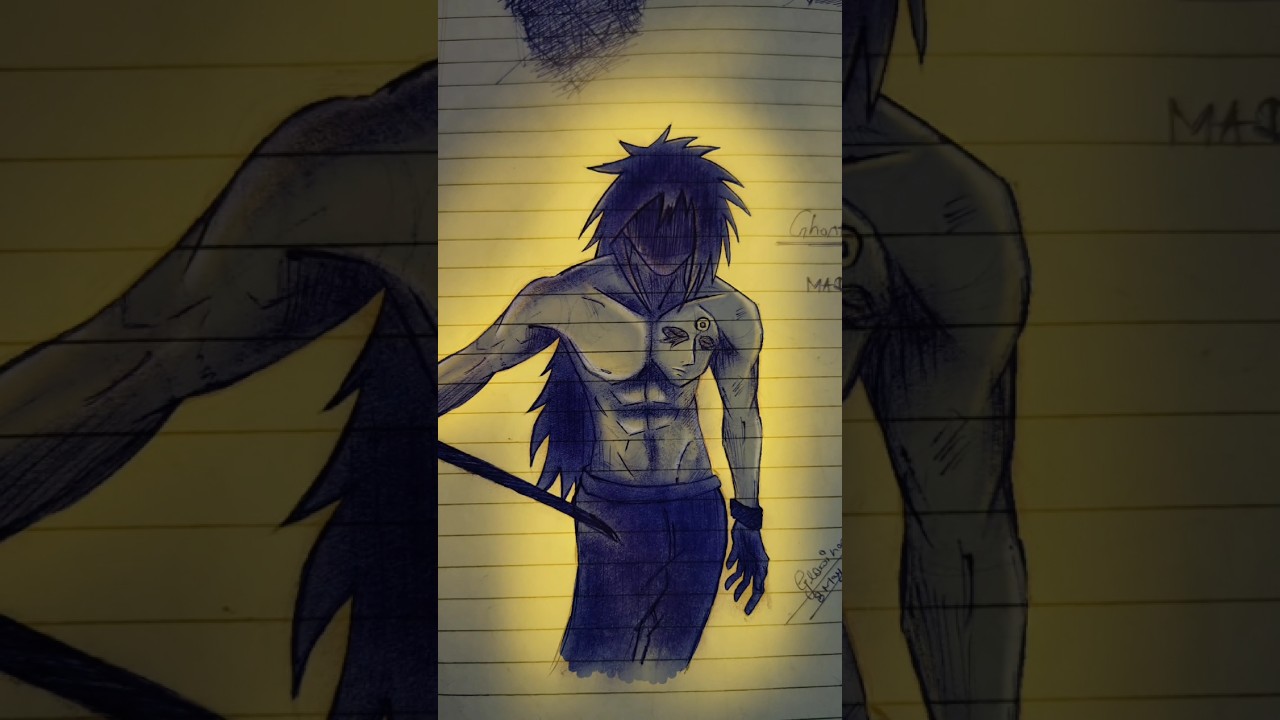 Drawing madara Uchiha 😤 | Glow art | penart 