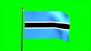 Botswana flag waving over a green screen