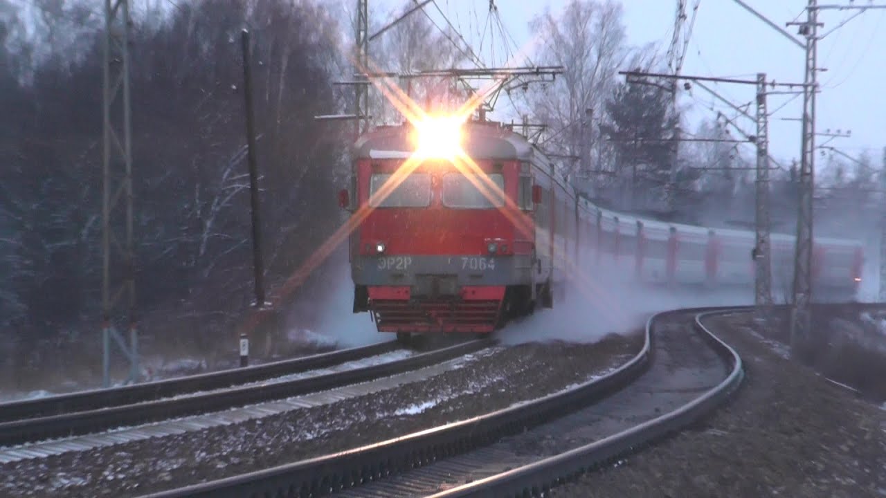 Электропоезд ЭР2Р-7064/ЭР2Т-7178 перегон Катуар - Икша