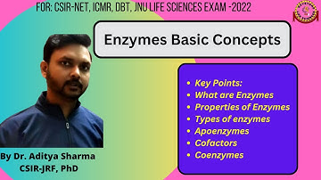 Enzymes Basic Concepts By Dr. Aditya Sharma For CSIR-NET JNU ICMR DBT