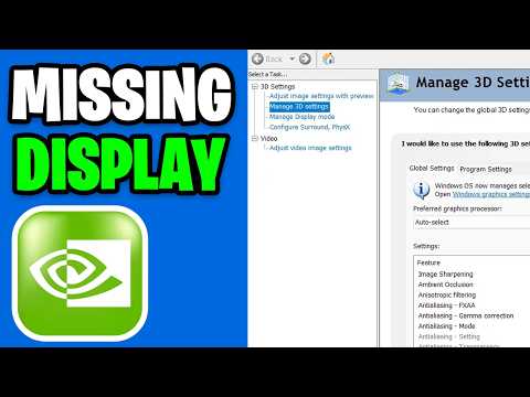 How to Fix Nvidia Control Panel Missing Display Settings