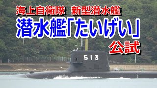 【新型潜水艦】海上自衛隊　SS-513潜水艦「たいげい」公試出港