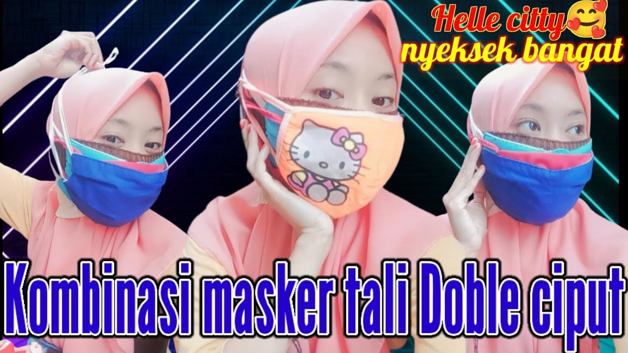 COBAIN MASKER KAIN TALI HELLO CITTY DOUBLE CIPUT CANTIK BANGET