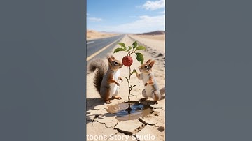 Two squirrels saved a litchi plant from drying up by watering it.😭 #ai #tree #save #squirrel #short