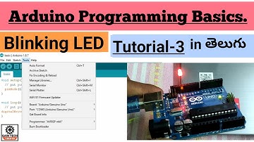 arduino programming tutorials in telugu || tutorial 3 || blinking led