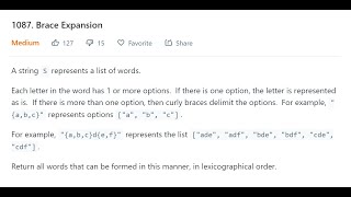 LeetCode 1087. Brace Expansion, mock