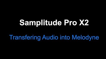 Samplitude Pro X2 : Transfering Audio into Melodyne