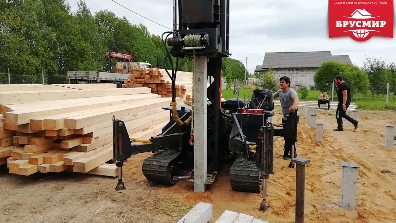 Монтаж железобетонных свай - YouTube