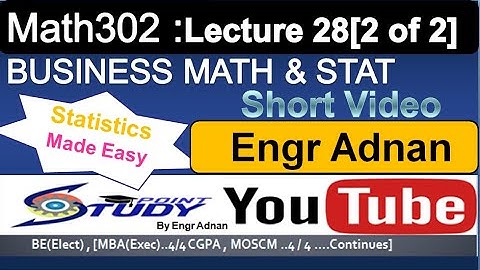 MTH302 Short Video| Lecture 28 |Part 2 of 2 | VU Short Lecture |MTH 302 Short Videos