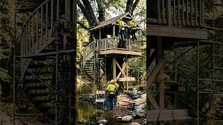 Making tree house 🏡#shorts #construction #timelapse #fastwork