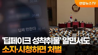 &#39;딥페이크 성착취물&#39; 알면서도 소지·시청하면 처벌 / 연합뉴스TV (YonhapnewsTV)