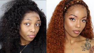 NATURAL HAIRLINE! Black to Ginger using the watercolor method ft. AliExpress Doores Hair | xMsCarey