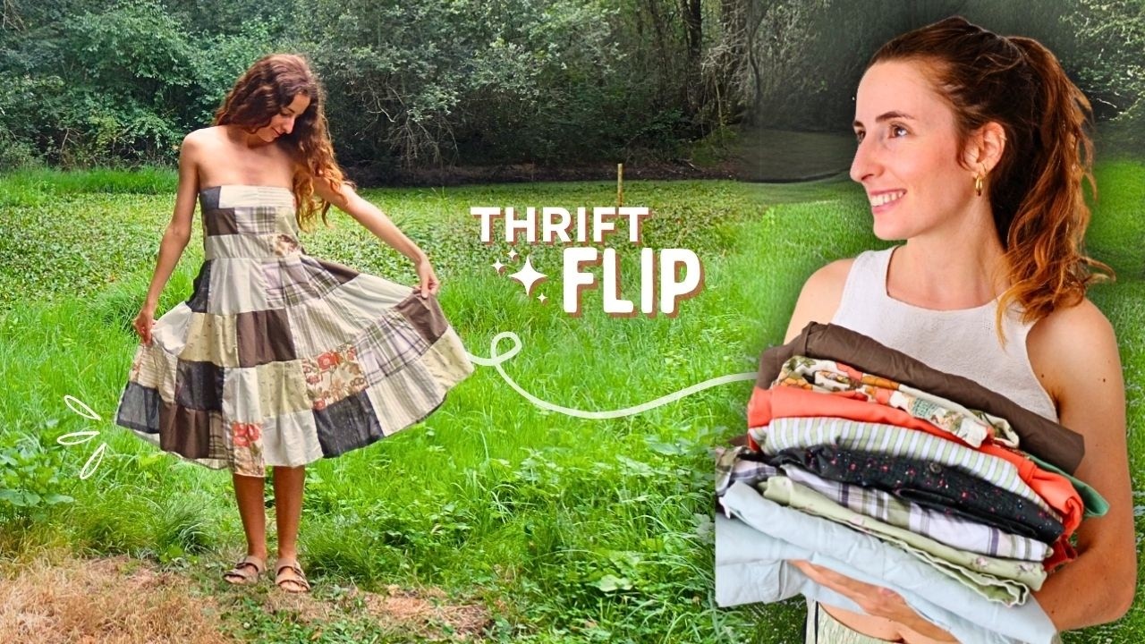 Я сшила лоскутное платье своей мечты из рубашек, купленных в секонд-хенде (и это потрясающе)✨