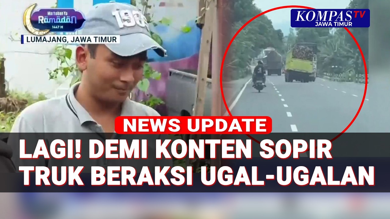 Viral! Demi Konten, Sopir Truk di Ranuyoso Lumajang Ugal Ugalan dan Diamankan Polisi