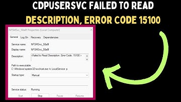 How to Fix CDpusersvc Failed to Read Description, Error Code 15100 on Windows 11