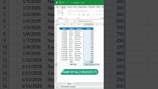 Data summation technique in Excel sum with subtotal #excel #exeltips