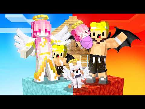 Sobreviví en UN BLOQUE de ÁNGEL a VAMPIRO en Minecraft