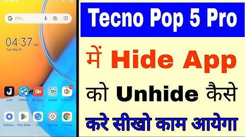 tecno Pop 5 pro me hide app undhide kaise kare।tecno Pop 5 pro me app undhide kaise kare।tecno app